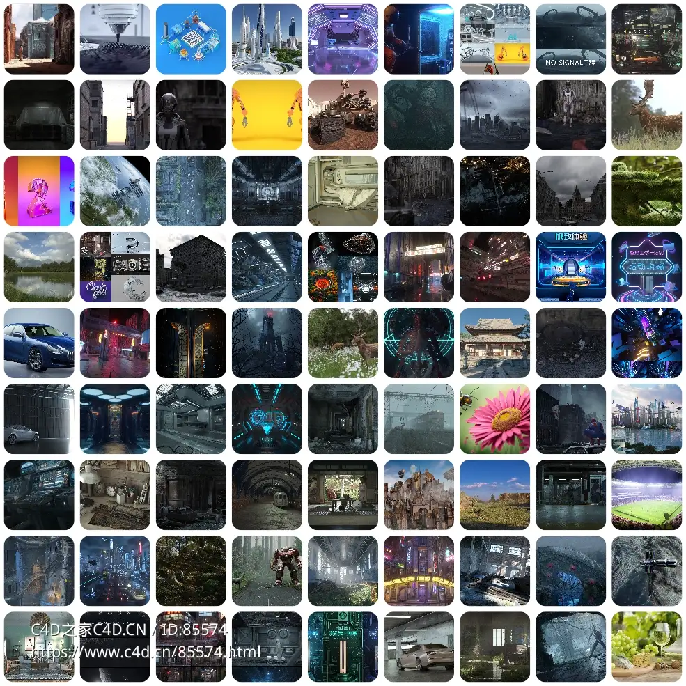 【204套C4D工程】超大容量250G科幻未来太空朋克场景合集/OC渲染/写实动画工程 - C4D之家 - photo-collage.jpg