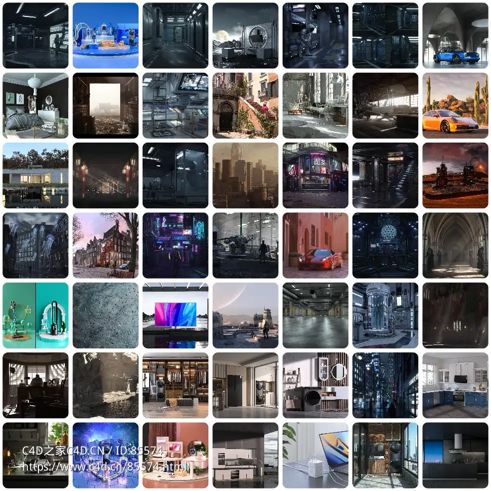 【204套C4D工程】超大容量250G科幻未来太空朋克场景合集/OC渲染/写实动画工程 - C4D之家 - photo-collage(2).jpg