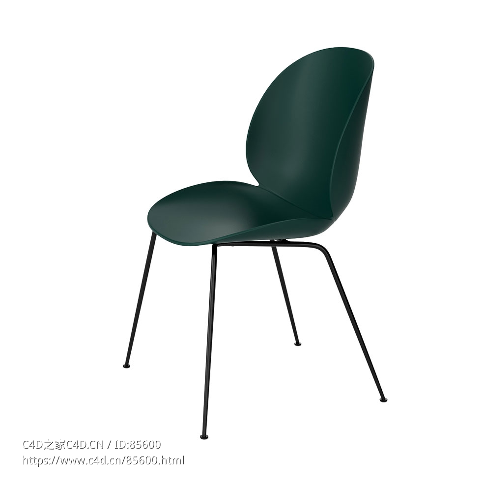 Gubi甲壳虫无垫餐椅3D模型素材下载Beetle Dining Chair Un-Upholstered by Gubi - C4D之家 - 0426.jpg