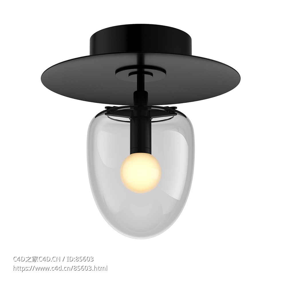 Roll & Hill贝尔吸顶灯3D模型素材下载Bell Flush Mount Light by Roll & Hill