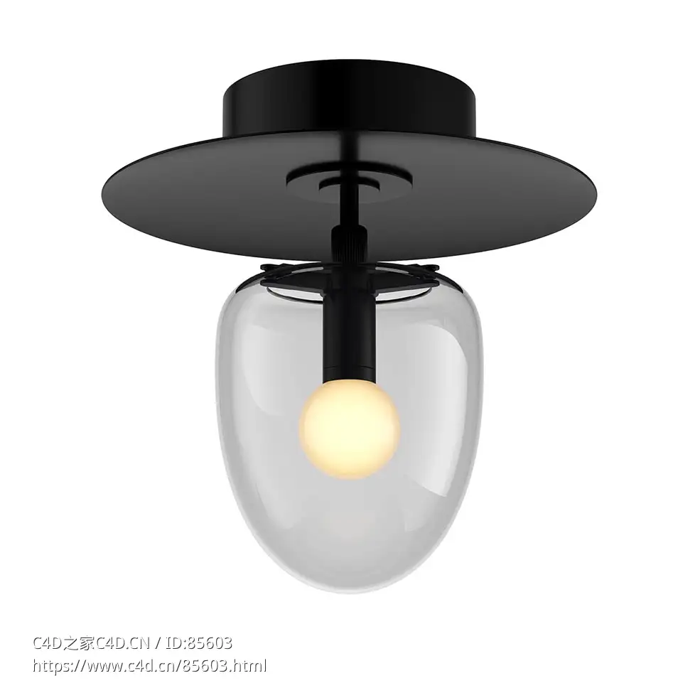 Roll & Hill贝尔吸顶灯3D模型素材下载Bell Flush Mount Light by Roll & Hill - C4D之家 - 0429.jpg