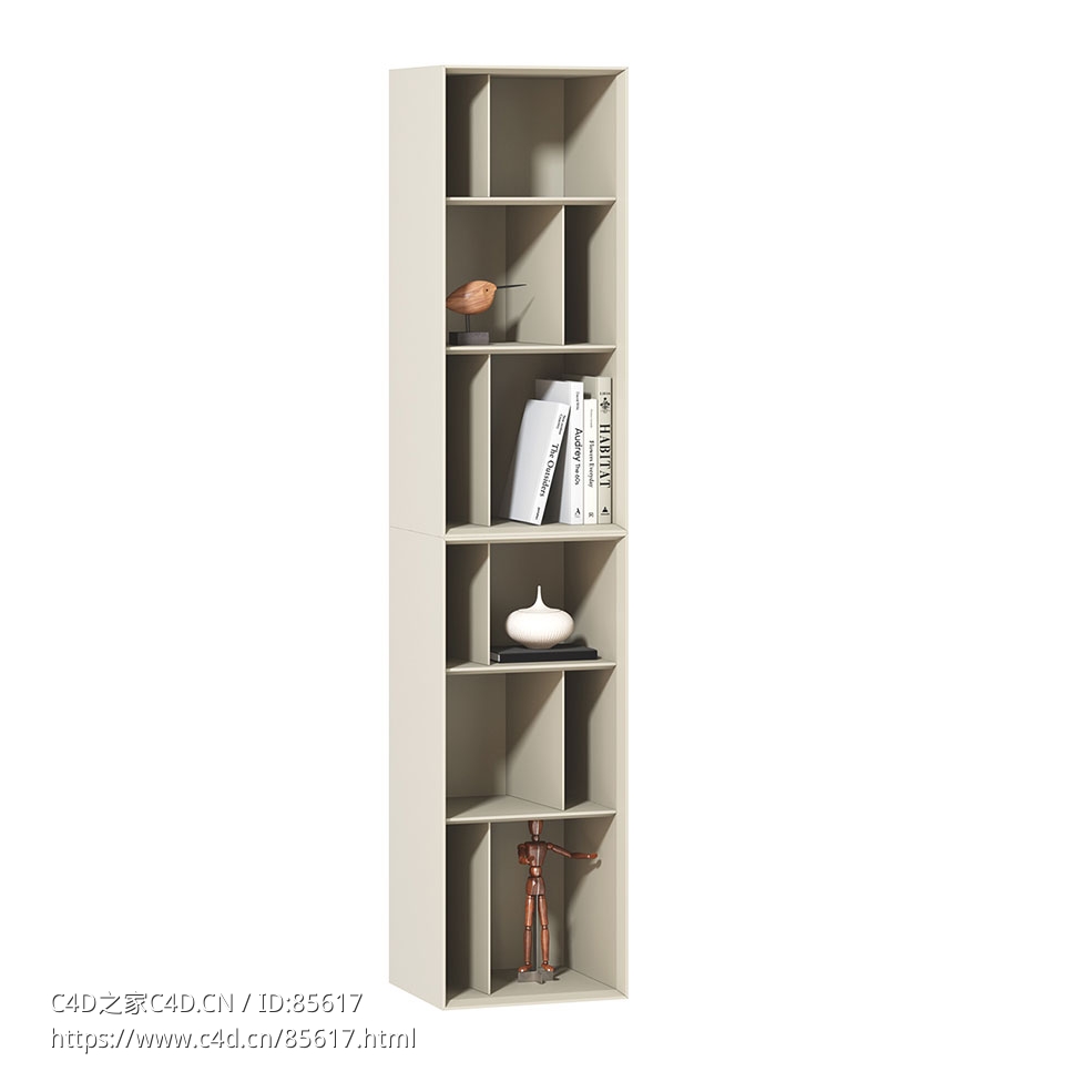 Eforma弯曲书架B型双组3D模型素材下载Bendy Bookcase Bx2 by Eforma