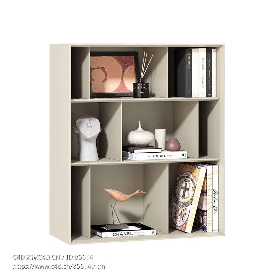 Eforma弯曲书架A型3D模型素材下载Bendy Bookcase A by Eforma