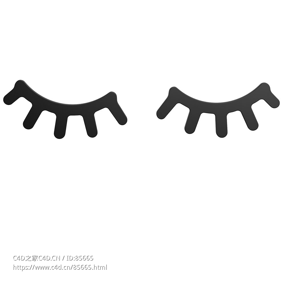 Ali+Oli黑色睡眼墙饰3D模型素材下载Black Sleepy Eyes Wall Decoration by Ali+Oli - C4D之家 - 0491.jpg