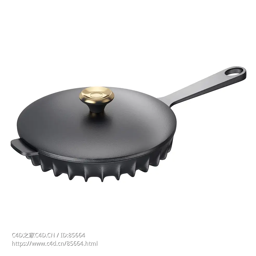 Fireup带盖黑色煎锅3D模型素材下载Black Skillet Pan with Lid by Fireup - C4D之家 - 0490.jpg