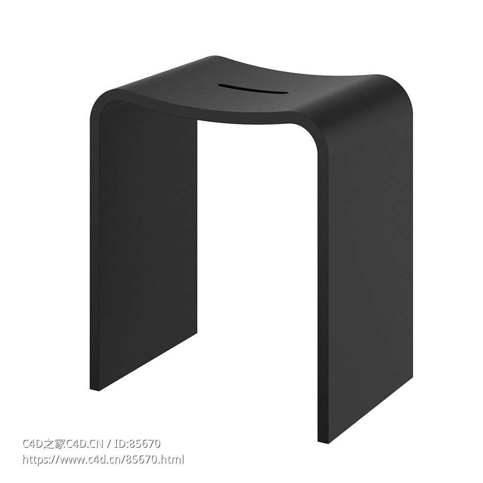 Decor Walther黑石淋浴凳3D模型素材下载Black Stone Shower Stool by Decor Walther