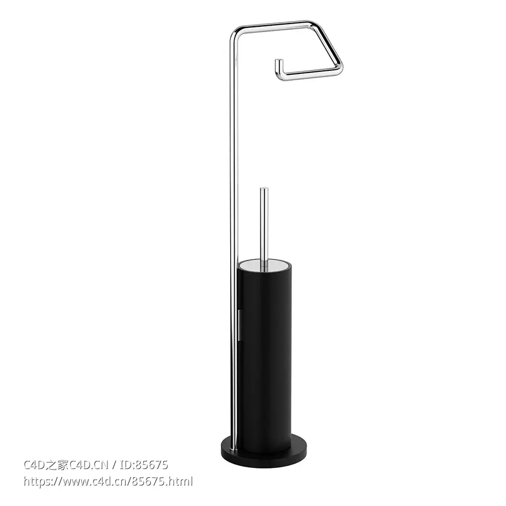德科沃特黑石系列马桶刷套装卫浴清洁工具3D模型素材下载Black Stone Toilet Brush Set