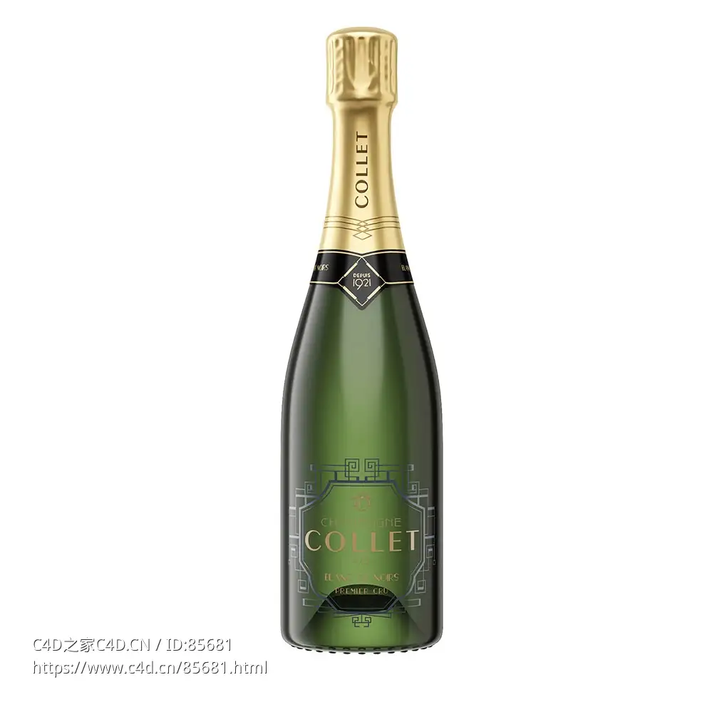 科莱特一级园白中白香槟酒高级香槟3D模型素材下载Blanc de Noirs Premier Cru Champag - C4D之家 - 0507.jpg