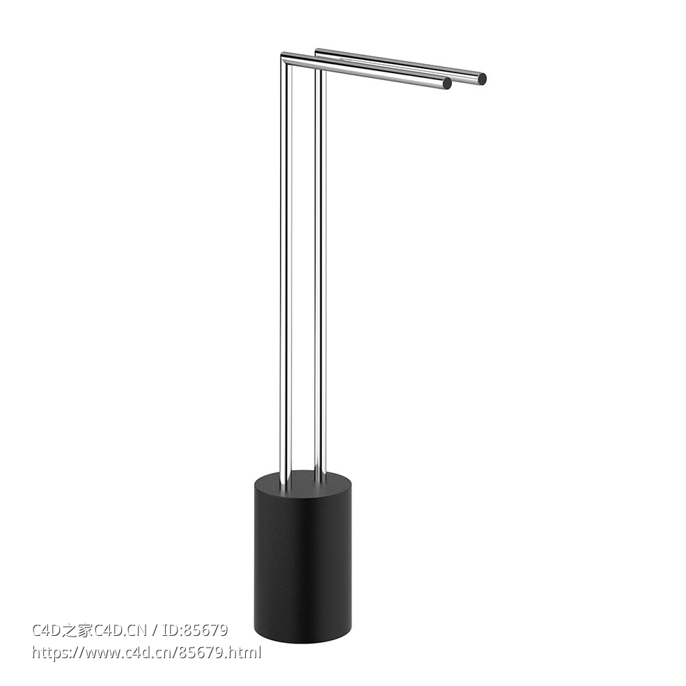 德科沃特黑石系列毛巾架浴室毛巾置物架3D模型素材下载Black Stone Towel Stand by Dec