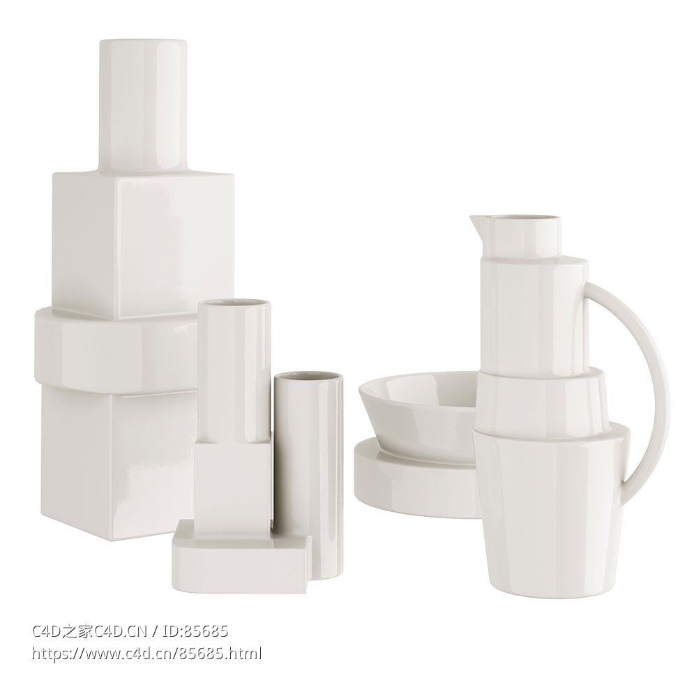 汤姆·迪克森装饰陶瓷摆件艺术陈设品3D模型素材下载Block Decorative Ceramics by Tom - C4D之家 - 0511.jpg