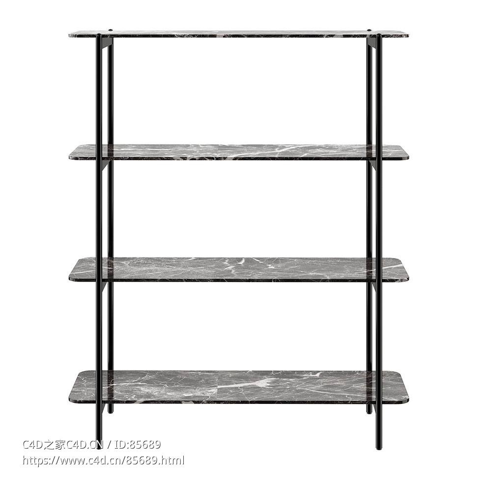 蓝色书架系统105组合式书架3D模型素材下载Blue System Bookcase 105 by Pedrali