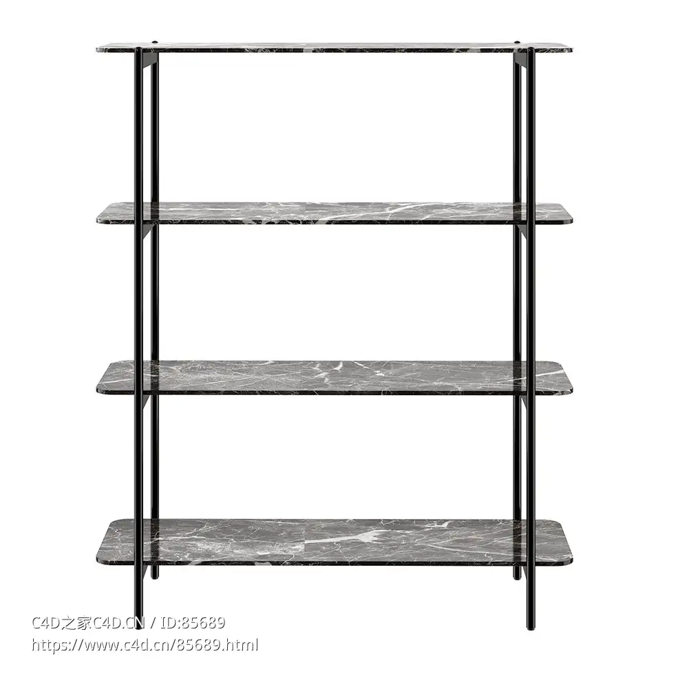 蓝色书架系统105组合式书架3D模型素材下载Blue System Bookcase 105 by Pedrali