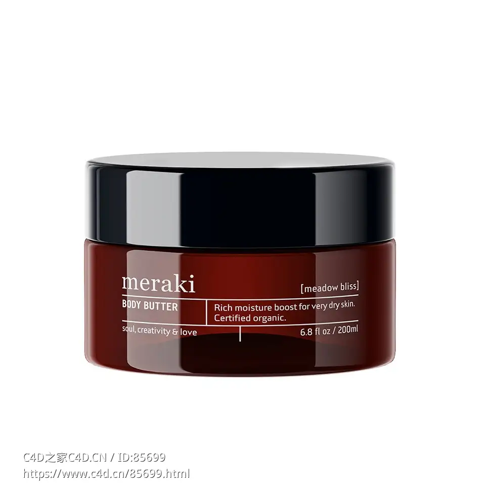 美乐滋身体乳霜200毫升身体护理3D模型素材下载Body Butter 200ml by Meraki