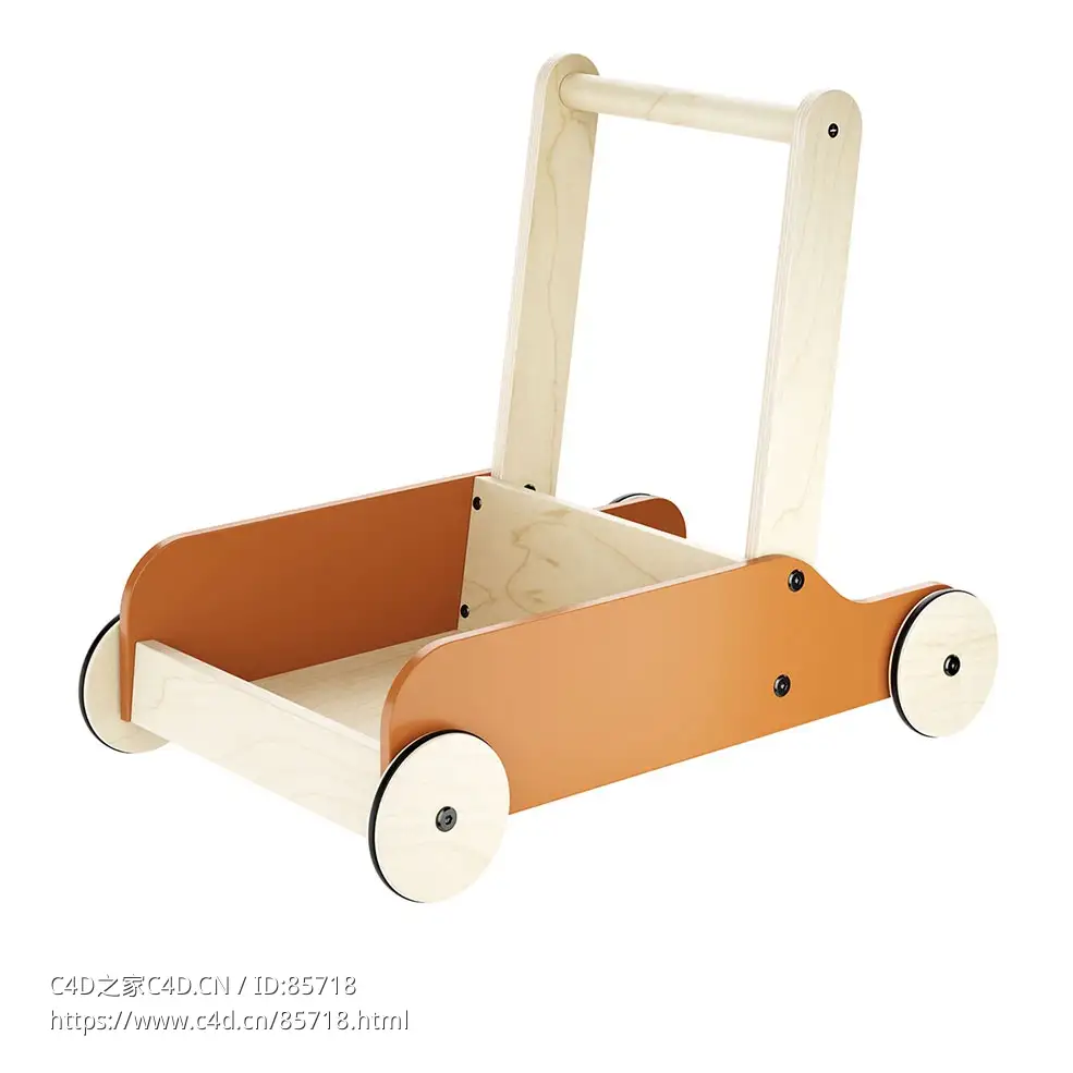 丽伍德邦尼木质推车儿童玩具3D模型素材下载Bonnie Wooden Push Cart by Liewood