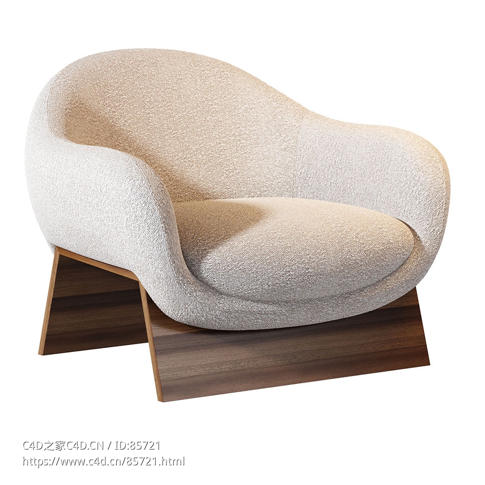 博纳尔多布尔扶手椅休闲椅3D模型素材下载Boolean Armchair by Bonaldo