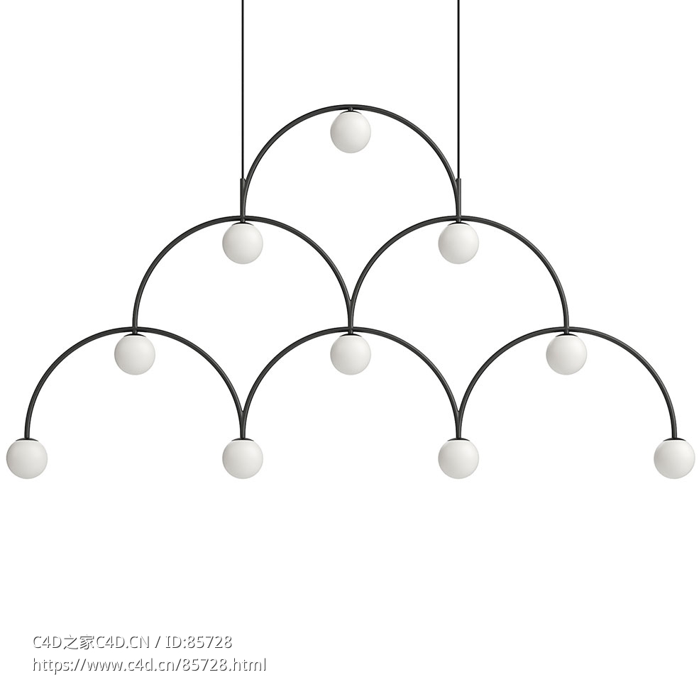 弗克169弹力吊灯装饰照明3D模型素材下载Bounce 169 Pendant Light by Pholc