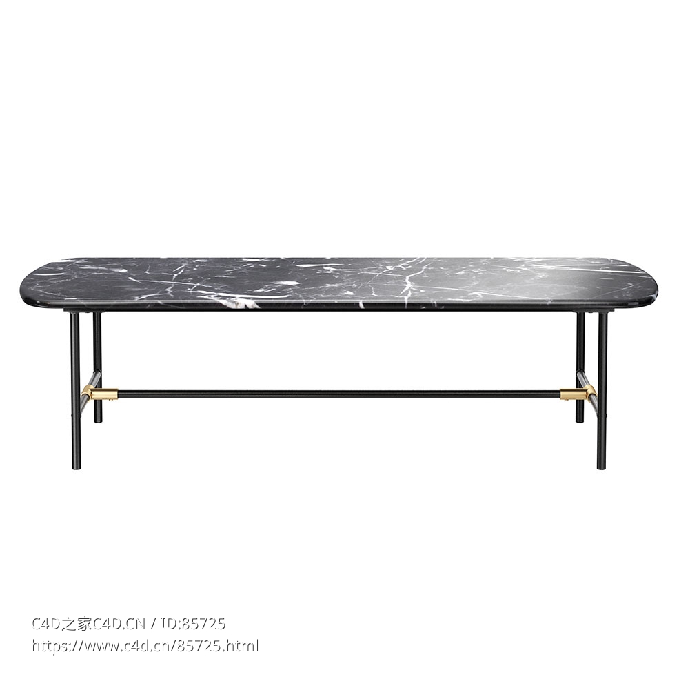 拉勒杜特大理石咖啡桌茶几3D模型素材下载Botello Marble Top Coffee by La Redoute In