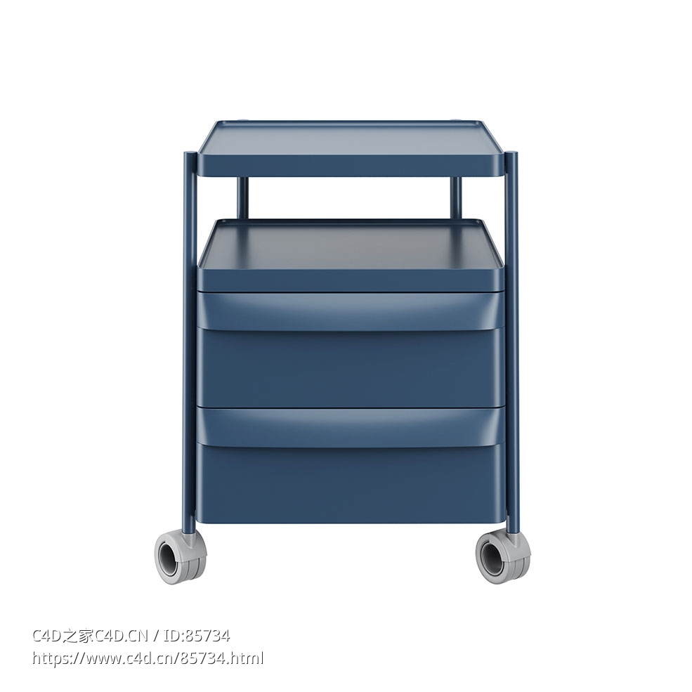 佩德拉利双抽中型办公抽屉柜办公收纳3D模型素材下载Boxie Office Drawer Unit BXM 2C