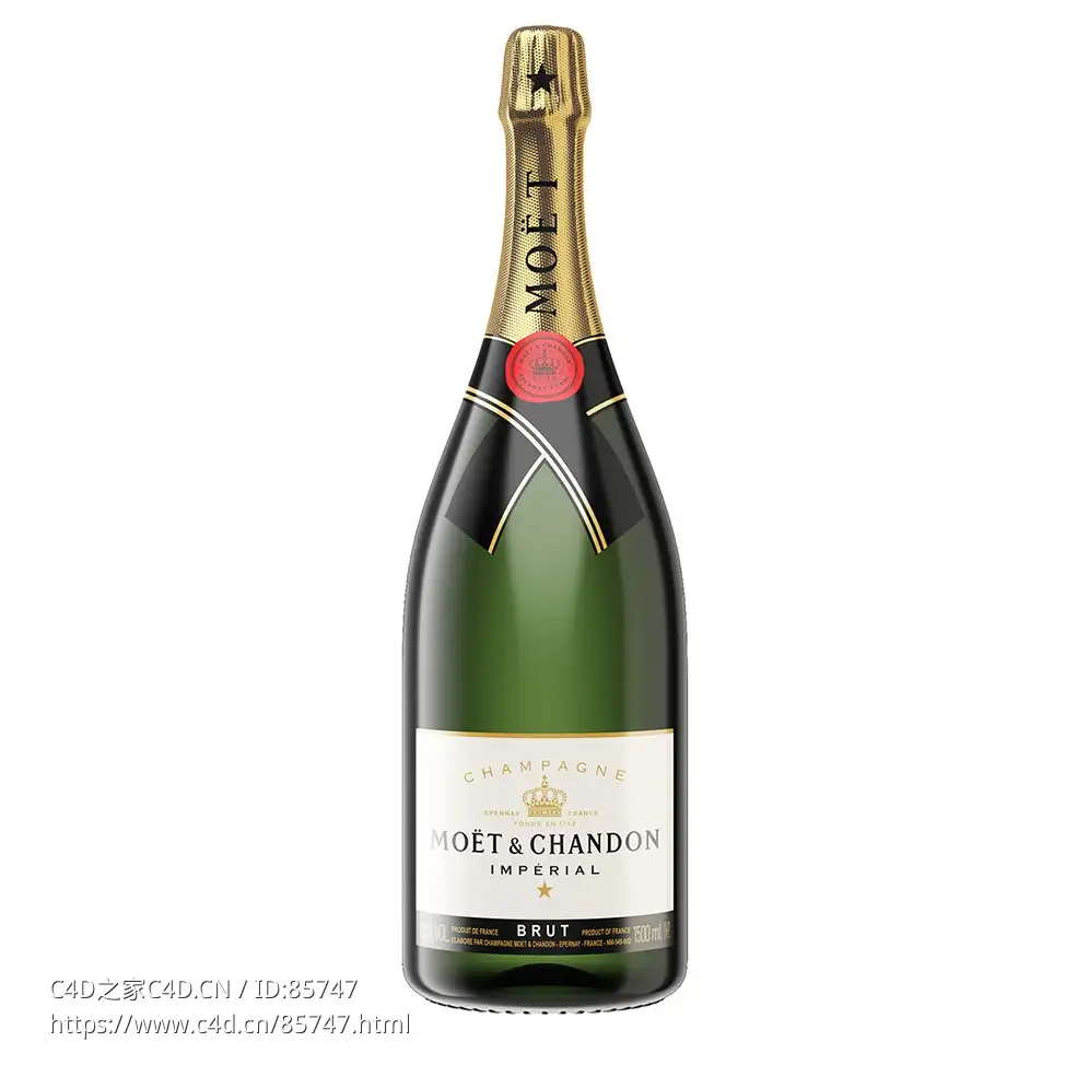 酩悦1.5升帝王香槟高级香槟3D模型素材下载Brut Imperial Champagne 1.5l by Moet