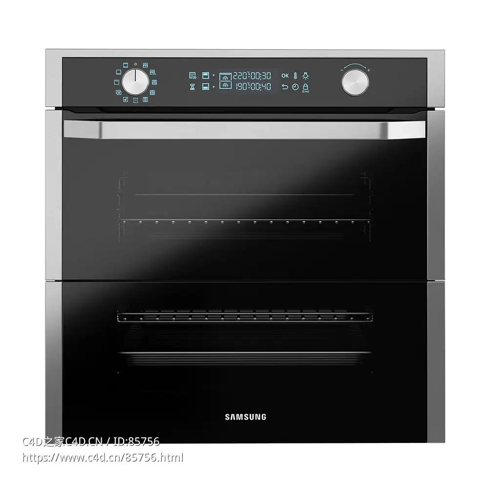 三星75升灵活双烤嵌入式烤箱厨房电器3D模型素材下载Built-in Oven with Dual Cook Fle - C4D之家 - 0582.jpg