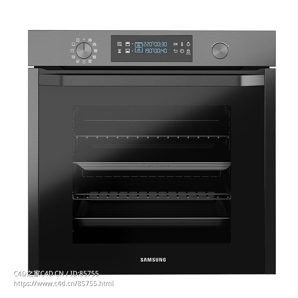 三星75升双烤黑色嵌入式烤箱厨房电器3D模型素材下载Built-in Oven With Dual Cook Bla - C4D之家 - 0581.jpg