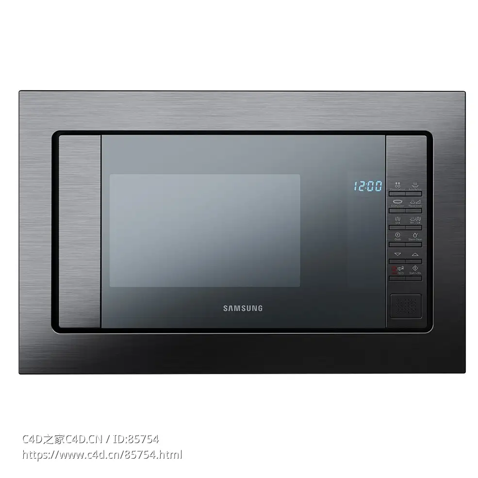 三星嵌入式微波烤箱FG87厨房电器3D模型素材下载Built-in Microwave Oven Grill FG87 b