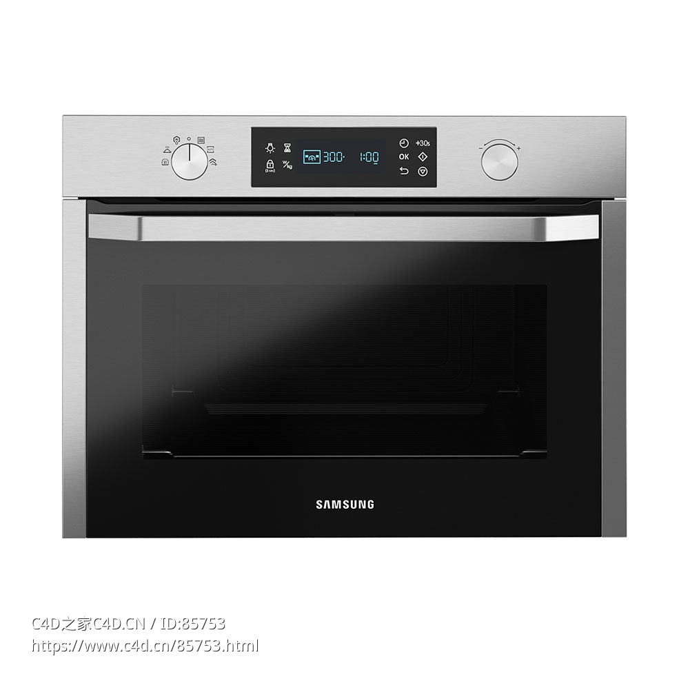 三星嵌入式微波炉NQ50K3130BS厨房电器3D模型素材下载Built-in Microwave NQ50K3130BS - C4D之家 - 0579.jpg