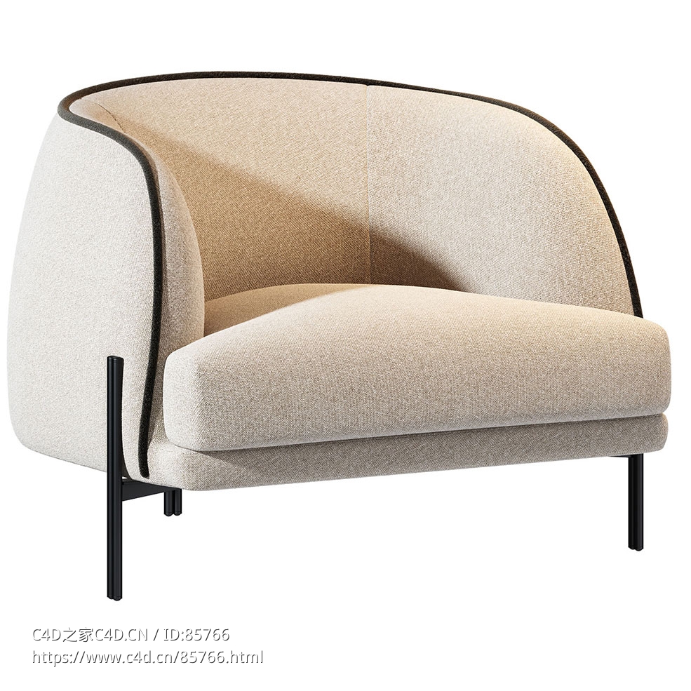 刘玖生活系列卡尤扶手椅休闲椅3D模型素材下载Caillou Armchair by Liu Jo Living - C4D之家 - 0592.jpg