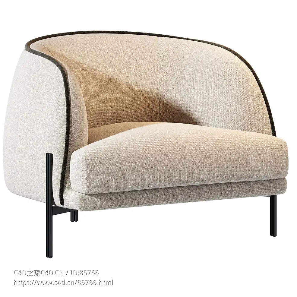 刘玖生活系列卡尤扶手椅休闲椅3D模型素材下载Caillou Armchair by Liu Jo Living - C4D之家 - 0592.jpg