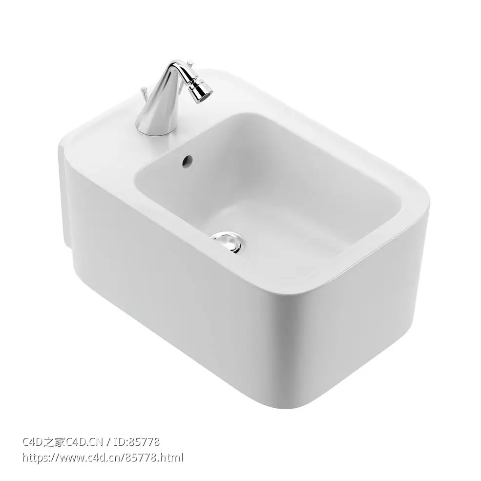 瓦尔达玛悬挂式妇洗器3D模型素材下载Cameo Wall-hung Bidet by Valdama