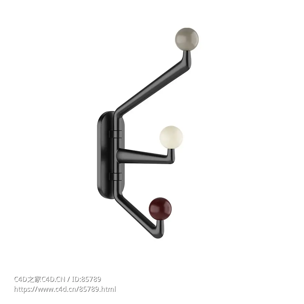 墙挂衣钩3D模型素材下载Capture SC75 Coat Hook by &tradition