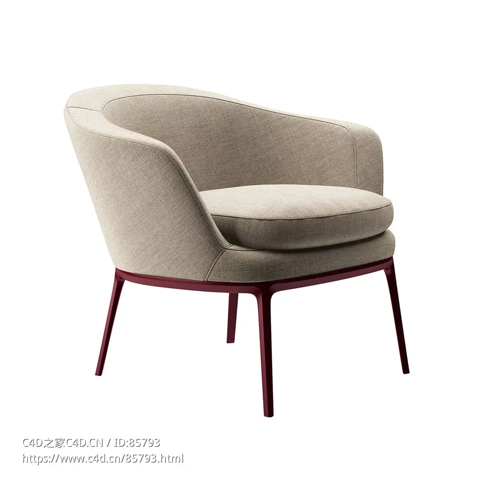 B&B意大利扶手椅CA77B3D模型素材下载Caratos Armchair CA77B by B&B Italia - C4D之家 - 0619.jpg