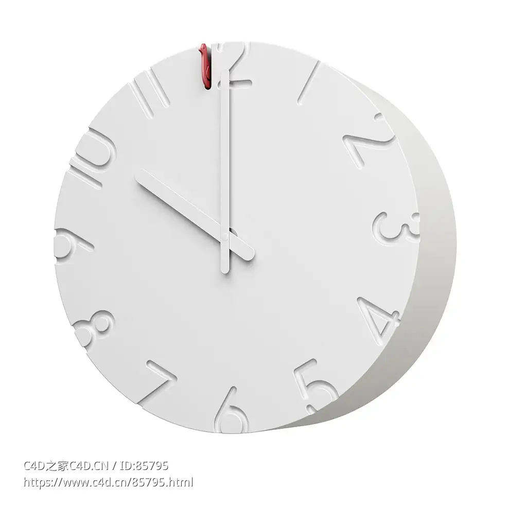 利姆诺斯布谷鸟挂钟3D模型素材下载Carved Cucu Wall Clock by Lemnos