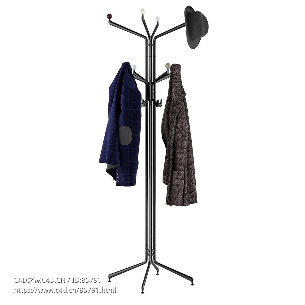 立式衣帽架3D模型素材下载Capture SC77 Coat Stand by &tradition