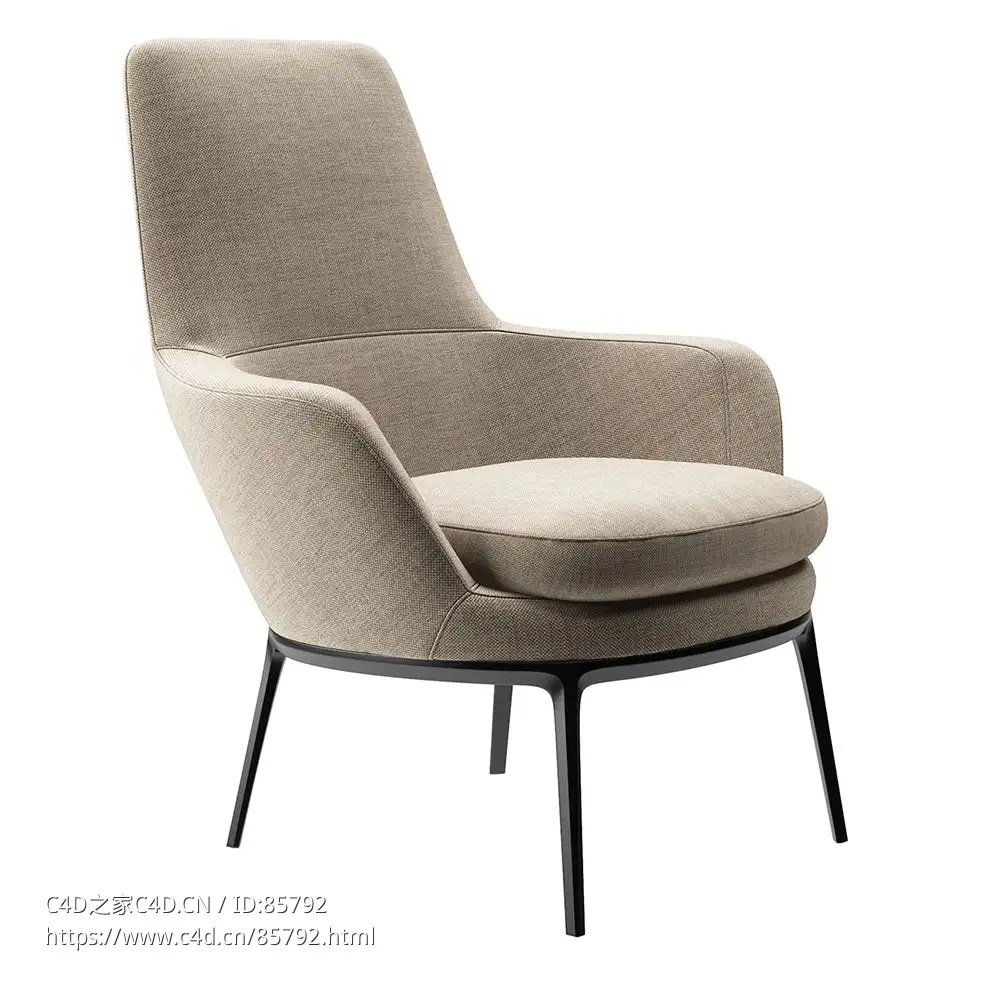 B&B意大利扶手椅CA77A3D模型素材下载Caratos Armchair CA77A by B&B Italia - C4D之家 - 0618.jpg