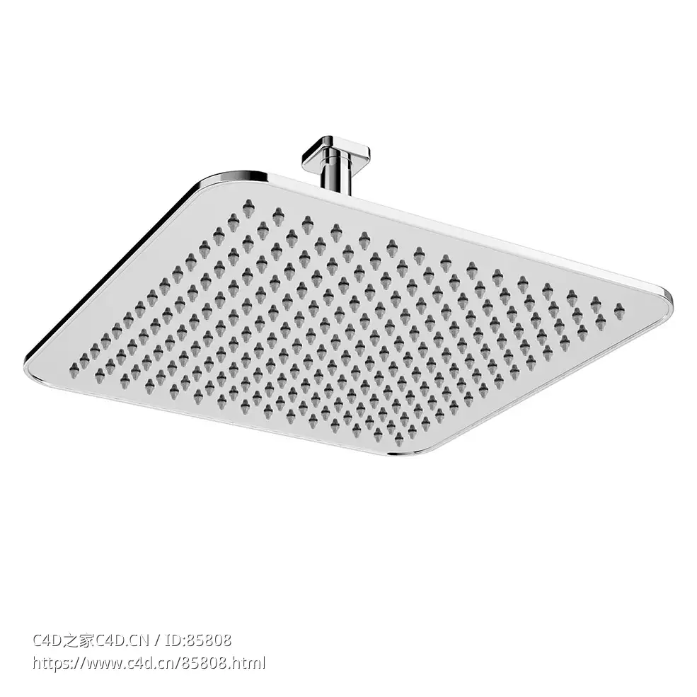 劳芬302/353毫米方形嵌入式花洒3D模型素材下载Ceiling Square Rain Shower Head 302 a