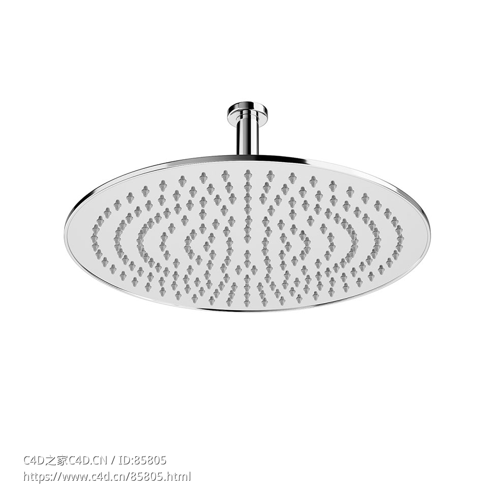 劳芬306/356毫米圆形嵌入式花洒3D模型素材下载Ceiling Round Rain Shower Head 306 an