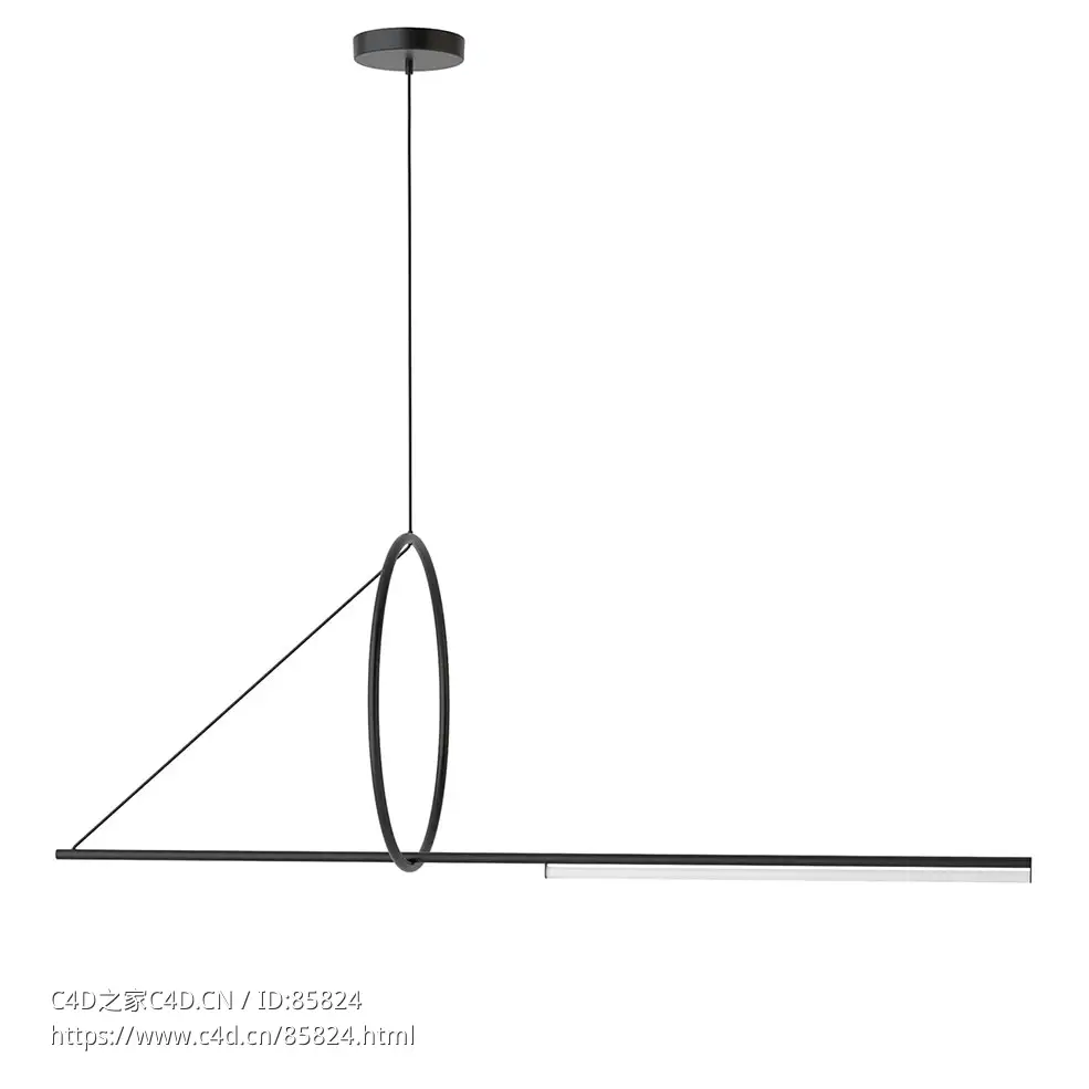 CVL圆形轨迹吊灯3D模型素材下载Cercle Et Trait Pendant Light by CVL Luminaires - C4D之家 - 0650.jpg