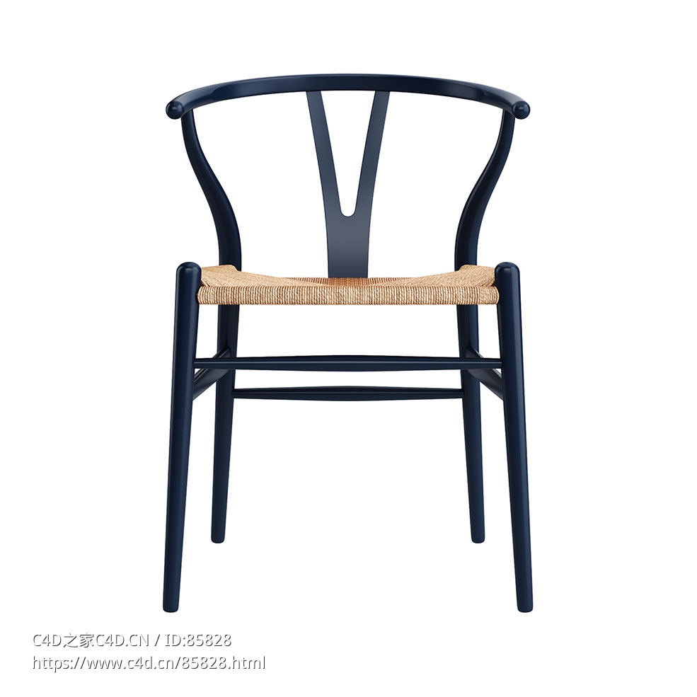 卡尔·汉森软垫Y椅3D模型素材下载CH24 Soft Wishbone Chair by Carl Hansen