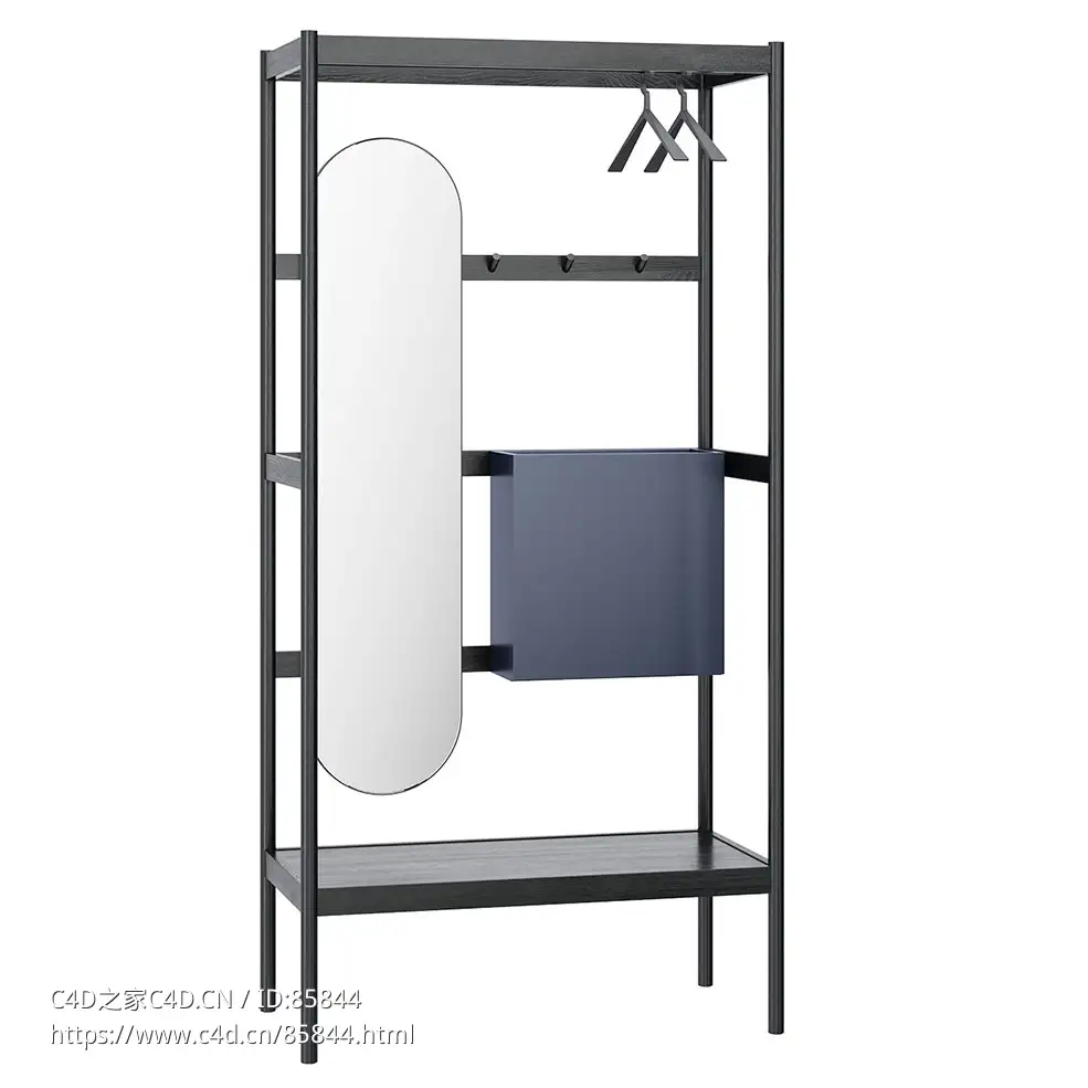 朔本布赫切斯特带镜门厅柜3D模型素材下载Chester Hallway Unit with Mirror by Schonb