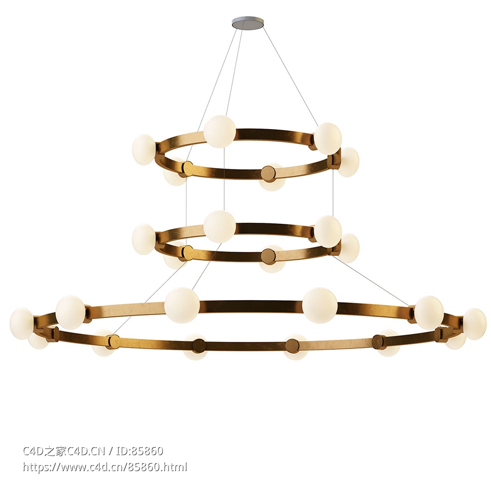 丰富明亮448-6612枝吊灯3D模型素材下载Cinema 448 6612 Chandelier by Rich Brilliant