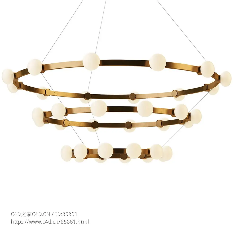 丰富明亮864-121212枝吊灯3D模型素材下载Cinema 864 121212 Chandelier by Rich Brill