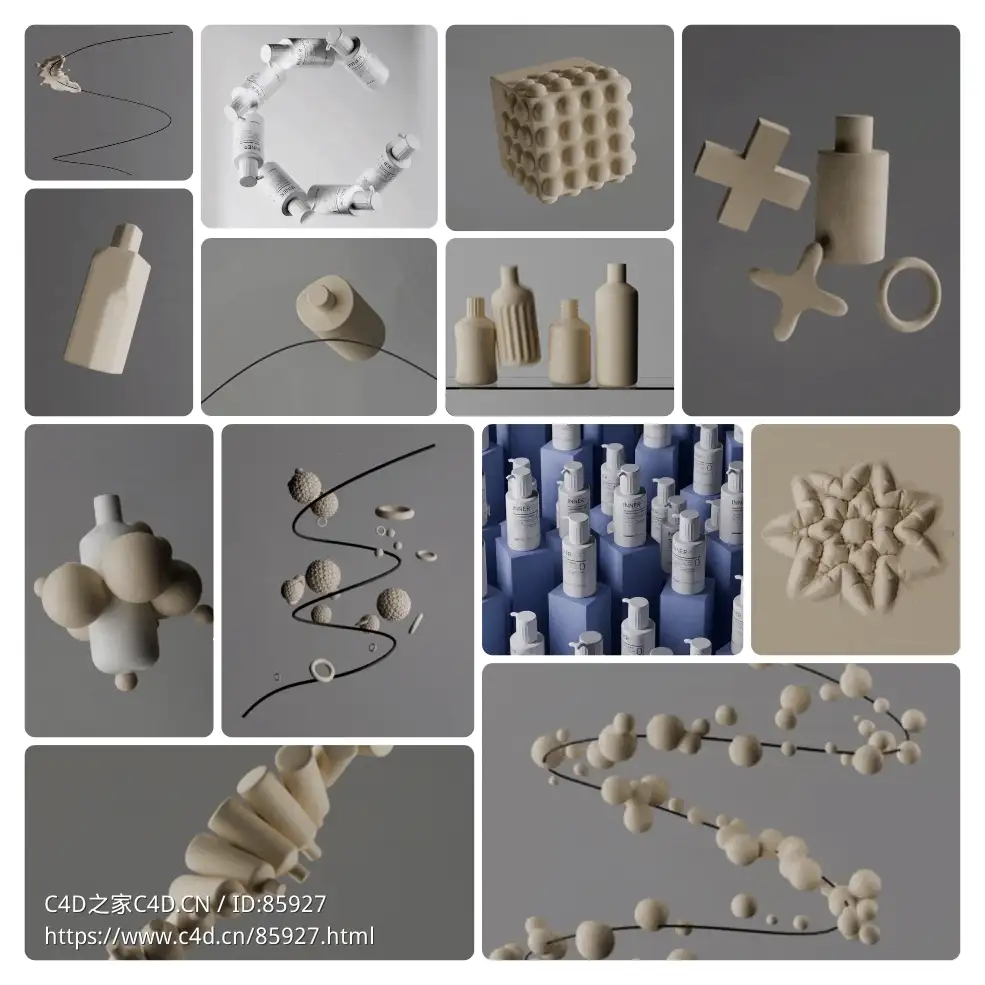 轻松制作产品动画！9个C4D动画预设资产库，支持一键替换，零基础用户半天即可完成专业效果