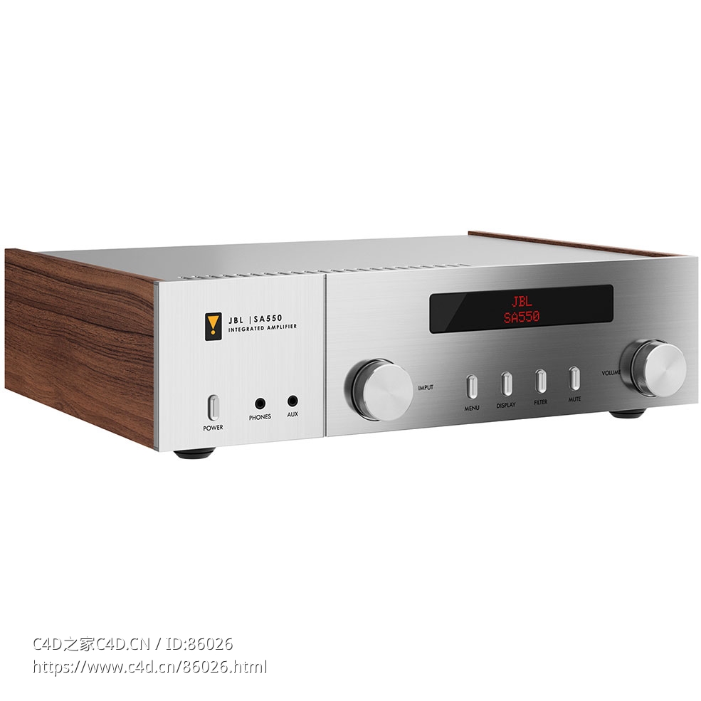 JBL经典SA550功放机3D模型素材下载Classic SA550 Amplifier by JBL