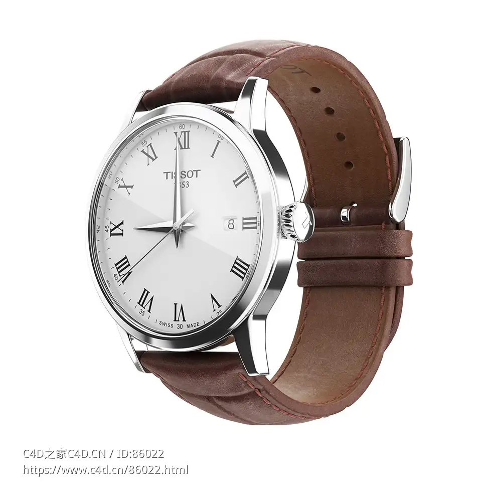 天梭经典梦想系列腕表3D模型素材下载Classic Dream Watch by Tissot