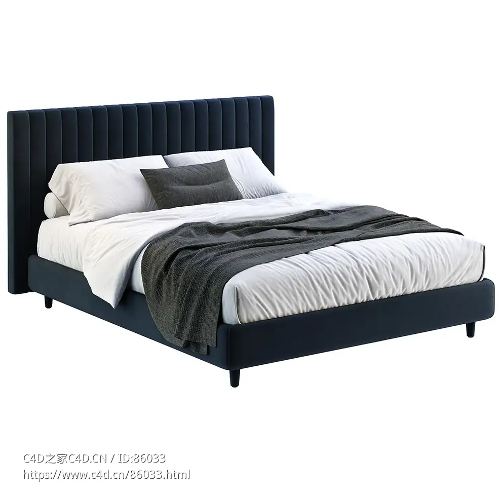 Bolzan Letti克莱系列标准床3D模型素材下载Clay Maison Bed by Bolzan Letti