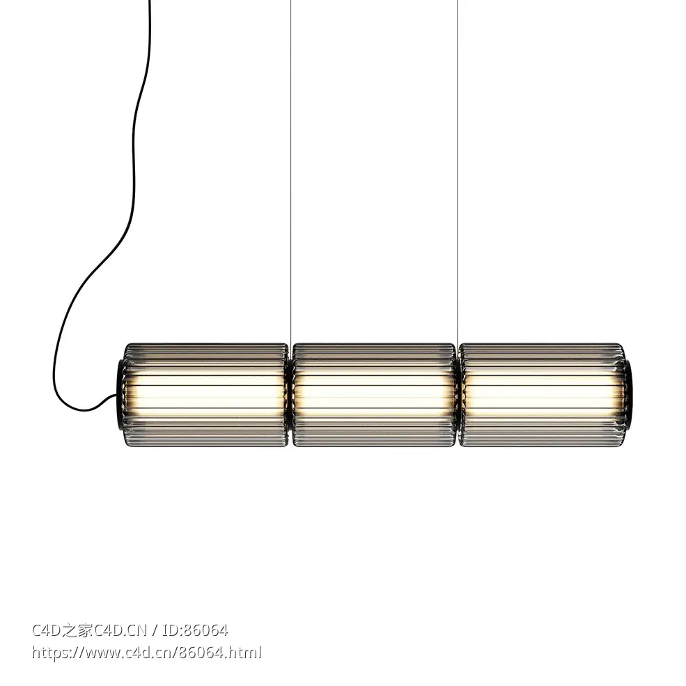 ANDlight 175横向三头柱形吊灯3D模型素材下载Column 175 Pendant Lamp Horizontal 3 b
