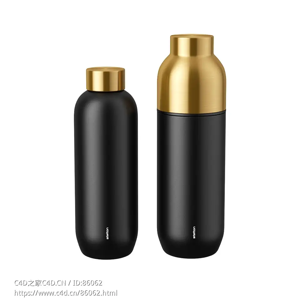 Stelton领口系列保温水瓶3D模型素材下载Collar Water and Thermo Bottle by Stelton