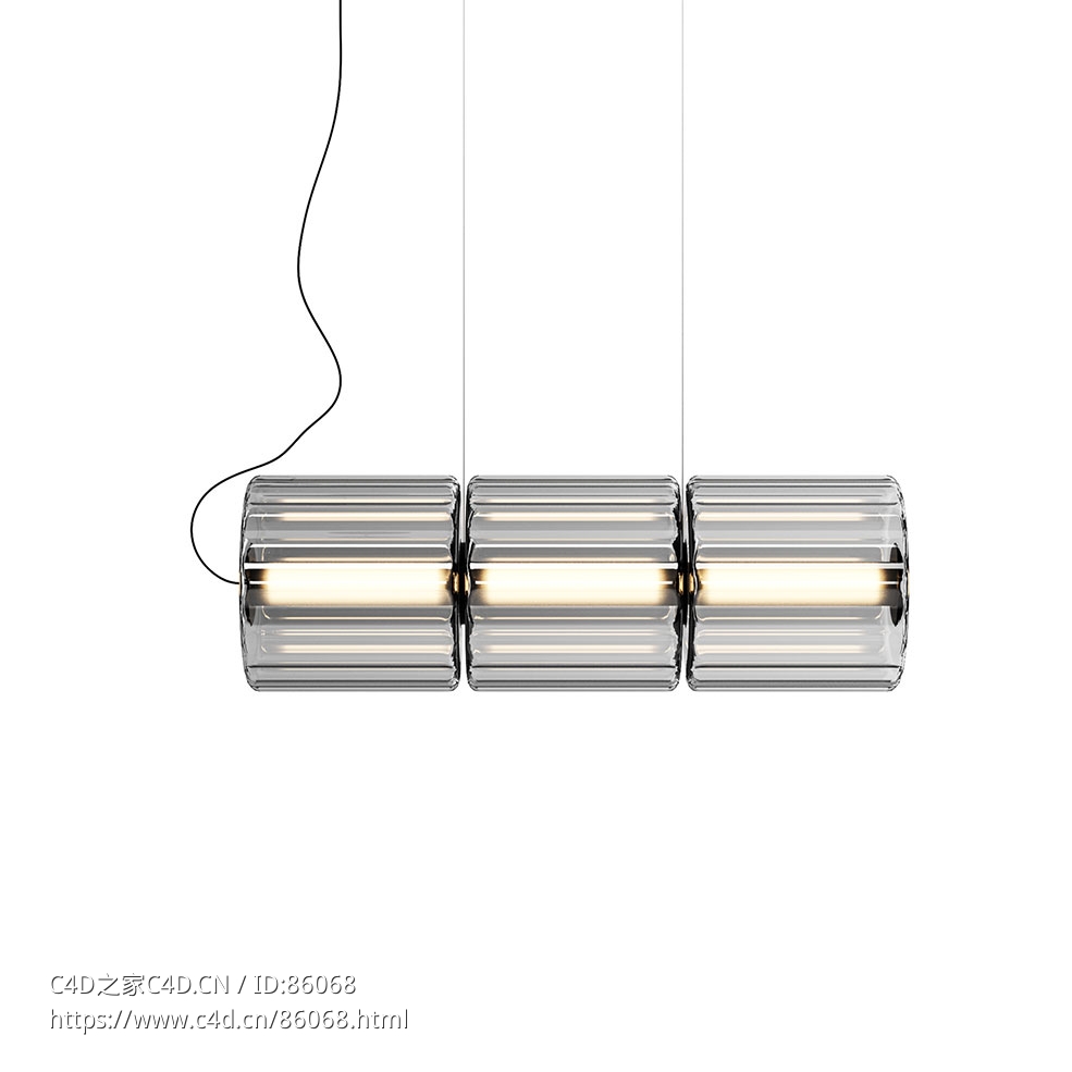 ANDlight 300横向三头柱形吊灯3D模型素材下载Column 300 Pendant Lamp Horizontal 3 b