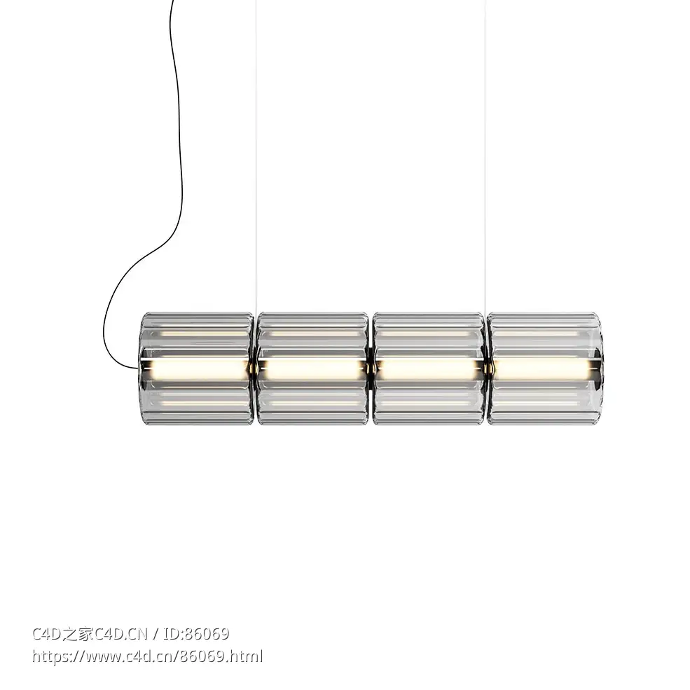 ANDlight 300横向四头柱形吊灯3D模型素材下载Column 300 Pendant Lamp Horizontal 4 b